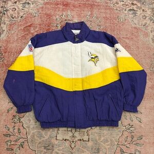 Vintage Apex One Minnesota Vikings Jacket XL NFL Pro Line Purple Yellow 90s Coat